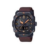 Casio Outdoor Pro Trek Solar Powered Triple Sensor Word Time Watches w/Biomas Plastic Case and Strap - Mens Brown One Size PRW-6900YL-5