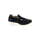 Sneakers: Slip-on Platform Casual Black Print Shoes - Women's Size 39 - Round Toe
