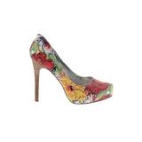 Jessica Simpson Heels: Pumps Platform Feminine Blue Floral Shoes - Women's Size 10 - Round Toe