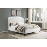 Coaster Low Profile Platform Bed Upholstered/Polyester in White/Brown, Size 54.0 H x 67.75 W x 90.0 D in | Wayfair 306020Q