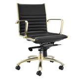 Darby Low Back office Chair - Black/gold