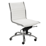 Darby Low Back Desk Chair - White/chrome