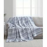 Nautica Bed Blankets Light - Light Blue Stripe Pembrook Cotton Blanket
