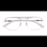 Male s aviator Clear & Gold Acetate, Metal Prescription eyeglasses - Eyebuydirect s Dynamo