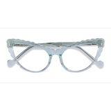 Female s horn Clear Green Acetate Prescription eyeglasses - Eyebuydirect s Pen