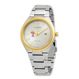 Men's Silver/Gold Temple Owls Eco-Drive Two-Tone Watch