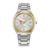 Women's Silver/Gold Temple Owls Eco-Drive Two-Tone Watch