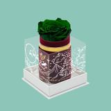 Single Bordeaux Suede Box | Limited Holiday Edition | Dark Green Rose