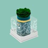 Single Dark Green Suede Box | Limited Holiday Edition | Dark Green Rose