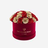 Supreme Bordeaux Suede Dome Box | Red & Gold Roses