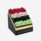 Square Black Box | Pink & Green Multicolor