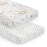 Sweet Jojo Designs Blush Pink/Gold/White 2 - Piece Sheet Polyester, Size 28.0 W x 52.0 D in | Wayfair 2P-CS-Celestial-PK