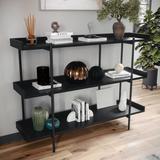 Raines Martha Stewart Emmett 3 Shelf Storage Display Unit Bookcase w/ Metal Frame in Black/Brown, Size 36.5 H x 47.25 W x 13.5 D in | Wayfair
