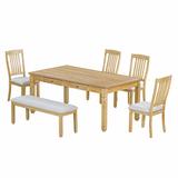 Winston Porter Wolsingham Rectangular 72" L x 40" W Dining Set Wood/Upholstered Chairs in Brown | Wayfair 31EDD4A24EF7494EB6AC241117B5D8CA