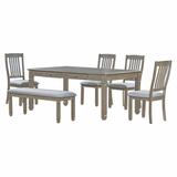 August Grove® Azaleia Rectangular 72" L x 40" W Dining Set Wood/Upholstered Chairs in Brown/Gray | Wayfair C78A4A87C74C4D5E891C66C90468FAFC
