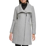 Kenneth Cole Women's Overcoats LT - Light Gray Wool-Blend Zip-Up Coat - Women