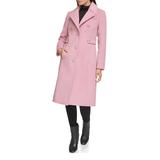 Kenneth Cole Women's Overcoats PINK - Pink Button-Accent Wool-Blend Longline Coat - Women