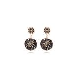 Lady Arya Women's Earrings gold - Black & Goldtone Spider Tiered Drop Earrings
