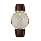 Movado Men's Gold Tone Watch With Silver Dial