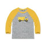 Millie & Maxx Boys' Tee Shirts Construction - Yellow Construction Truck Raglan Tee - Infant, Toddler & Boys