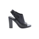 Alexander Wang Ankle Boots: Slingback Chunky Heel Casual Black Print Shoes - Women's Size 38 - Peep Toe