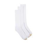 Gold Toe Men's Non Binding Crew Socks - 3 Pack, White