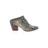 Dolce Vita Mule/Clog: Slip-on Chunky Heel Boho Chic Green Snake Print Shoes - Women's Size 7 1/2 - Round Toe