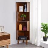 George Oliver 5-bookcase Industrial Cube Shelf Corner Bookshelf Display Corner Storage Tall Bookshelf Multifunctional Storage Display Stand Shelf For