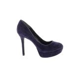 Jessica Simpson Heels: Pumps Platform Cocktail Party Purple Print Shoes - Women's Size 7 1/2 - Round Toe