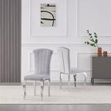 Rosdorf Park Kanysha Fabric Side Chair Dining Chair Upholstered in Gray, Size 48.0 H x 20.9 W x 26.0 D in | Wayfair