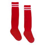 ASIS Girls' Socks red - Red & White Sport Stripe Socks