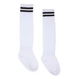 ASIS Girls' Socks white - White & Black Sport Stripe Socks