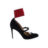 Paul Andrew Heels: Pumps Stilleto Cocktail Party Black Print Shoes - Women's Size 40 - Almond Toe