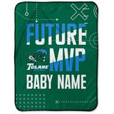 Chad & Jake Tulane Green Wave 30" x 40" Personalized Baby Blanket