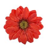Let It Bloom in Cardinal Red,'Natural Aster Flower Brooch in Cardinal Red from Thailand'