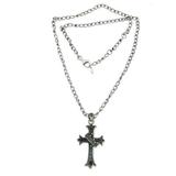 Garnet cross necklace, 'Cross and Crown'