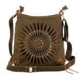 Ripple Effect in Olive,'Handcrafted Suede Sling in Olive from Peru'