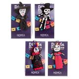 Day of The Dead,'4 Handcrafted Cotton and Cibaque Day of The Dead Worry Dolls'