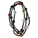 Brazilian Bounty,'Long Gemstone and Gold Plated Bead Necklace from Brazil'