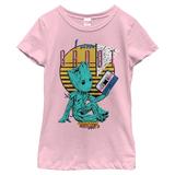 Girls Youth Groot Pink Guardians of the Galaxy Tape T-Shirt