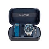 Nautica Men's Koh May Bay Stainless Steel And Silicone Watch Box Set Multi, OS