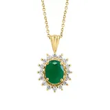 Effy® Diamond And Natural Emerald Pendant Necklace In 14K Yellow Gold, 16 In