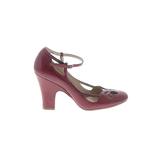 Kenneth Cole REACTION Heels: Pumps Chunky Heel Casual Red Print Shoes - Women's Size 6 - Round Toe