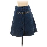 Sonia Rykiel Casual A-Line Skirt Knee Length: Blue Print Bottoms - Women's Size 36