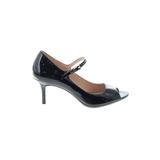 Calvin Klein Heels: Mary Jane Stilleto Cocktail Party Black Print Shoes - Women's Size 8 - Peep Toe