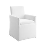 Hokku Designs Katzue Arm Chair Dining Chair Upholstered/Fabric in Brown/White, Size 36.0 H x 24.2 W x 24.6 D in | Wayfair