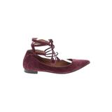 FRYE Flats: Burgundy Print Shoes - Women's Size 9 1/2 - Pointed Toe