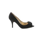 L.K. Bennett Heels: Pumps Stiletto Feminine Black Print Shoes - Women's Size 39 - Peep Toe