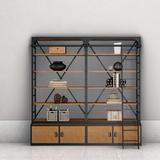 YONGHE JIAJIE TECHNOLOGY INC Industrial Style Iron Art Bookshelf Storage Shelf Floor Solid Wood Multi-Storey Living Room Storage Wall Bookcase Custom