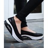 NANIYA Women's Sneakers Black - Black & White Platform Slip-On Sneakers - Women